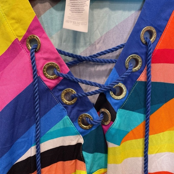 La Blanca Women's Sunscape Lace-Up Tunic Swim Cover-Up Multicolor Large New - Picture 5 of 8